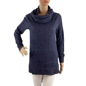 GapBody Metallic Cowl Neck Sweater Blue XS